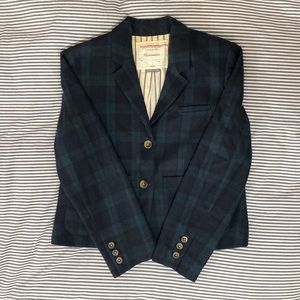 Wool Cartonnier Plaid Blazer